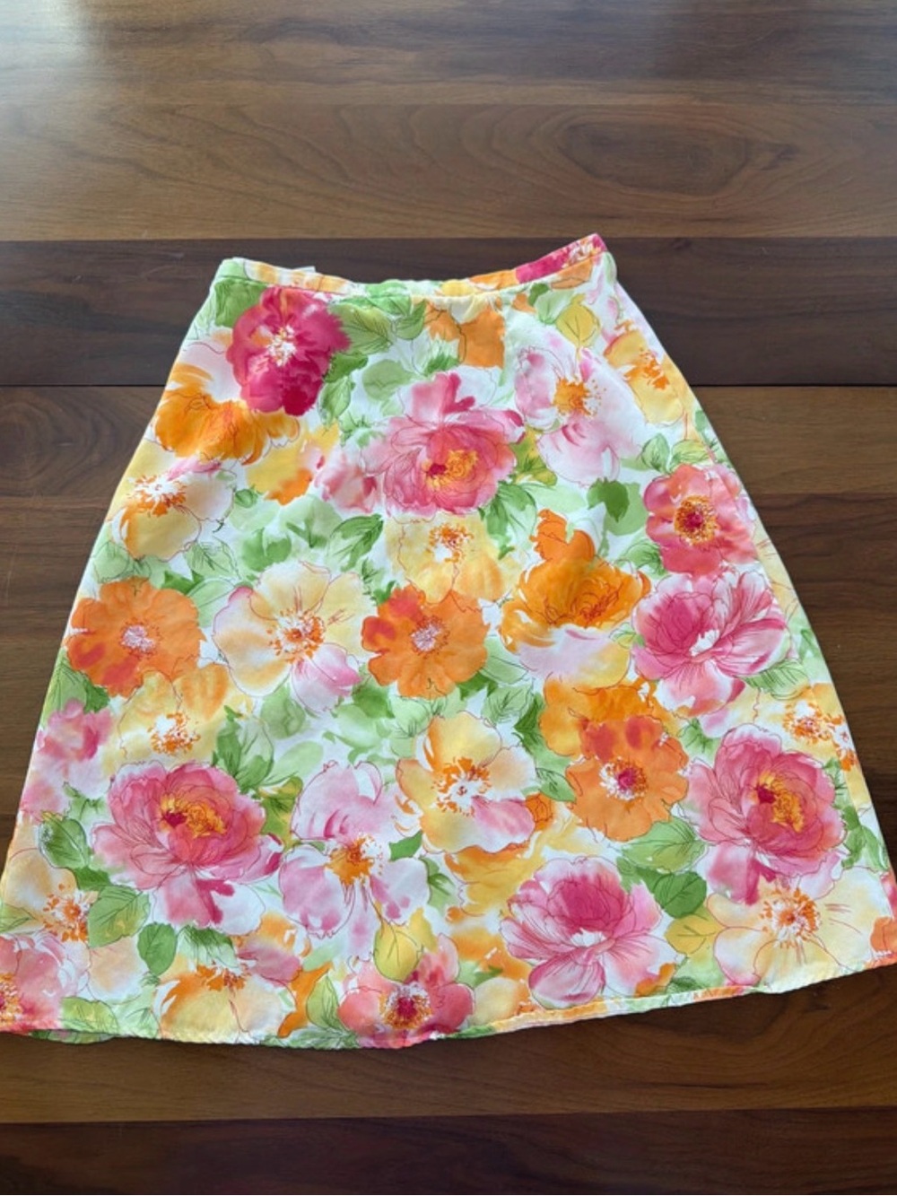 Talbots Petites Watercolor Floral Skirt Size 4